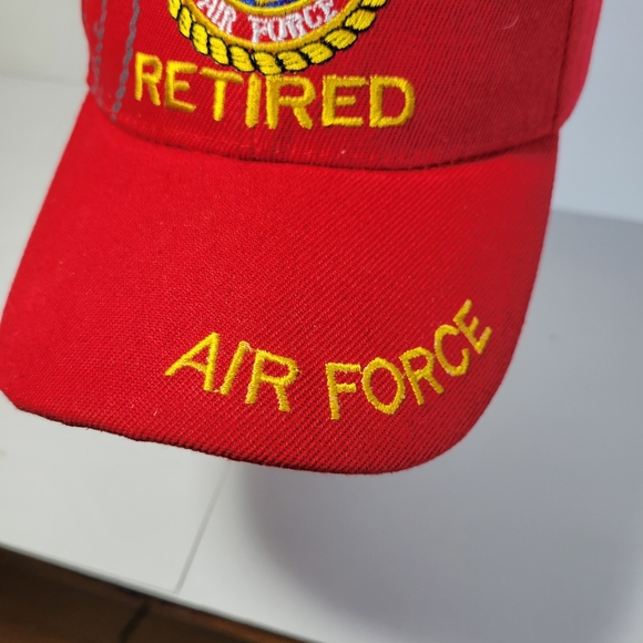 Mens Red Air Force retired Shadow Emblem Hat Hook & Loop adjustable back - Picture 3 of 8
